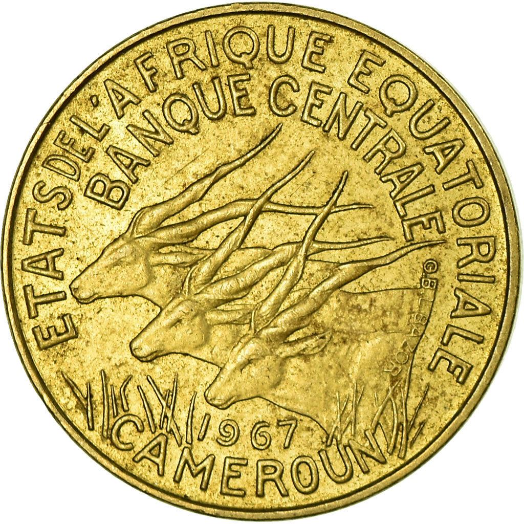Central African States | 5 Francs Cfa Coin | Antelope | Crops | Km:1A | 1965 - 1972