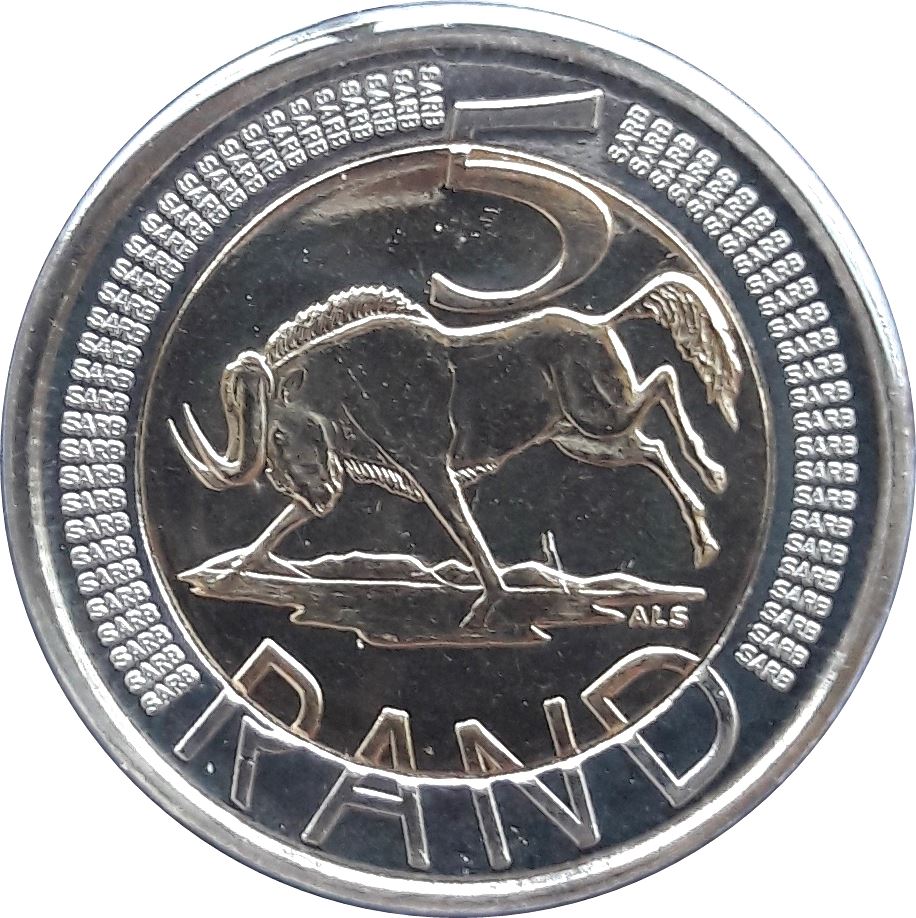 South Africa 5 Rand Coin | South Africa-Afrika Dzonga | KMUC26 | 2017