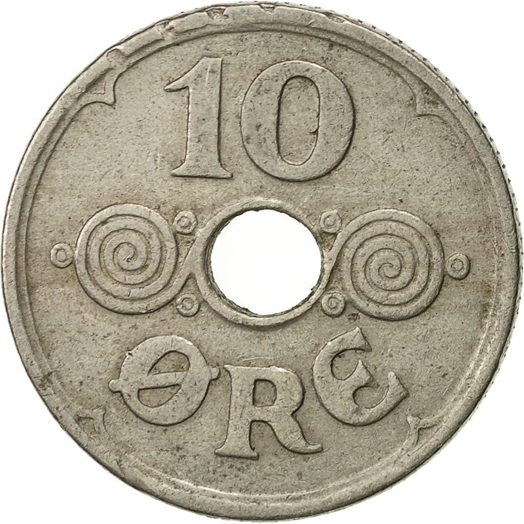 Denmark | 10 Ore Coin | Monogram | Km:822 | 1924 - 1947