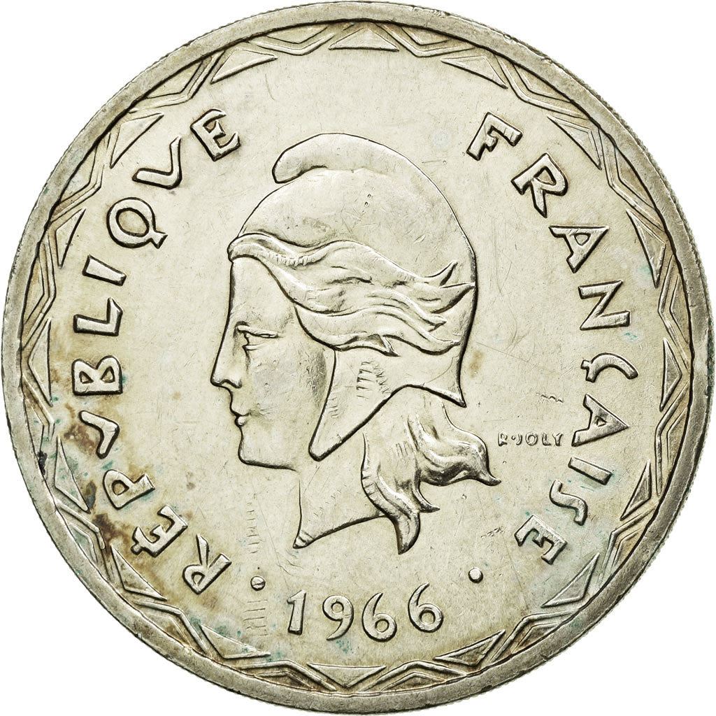 New Hebrides | 100 Francs Coin | Marianne | Bisj Totem Pole | Km:1 | 1966
