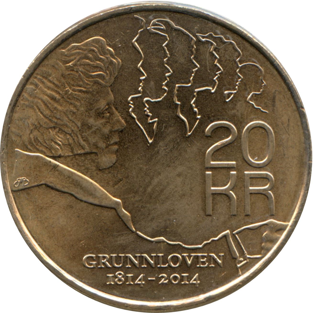 Norway | 20 Kroner Coin | Christian Magnus | KM:489 | 2014