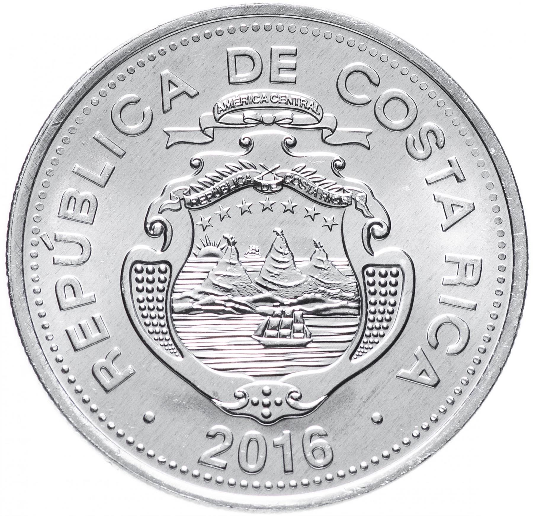 Costa Rica 10 Colones Coin | Stars | Volcno | Ship | Sun | UC2 | 2016 - 2018