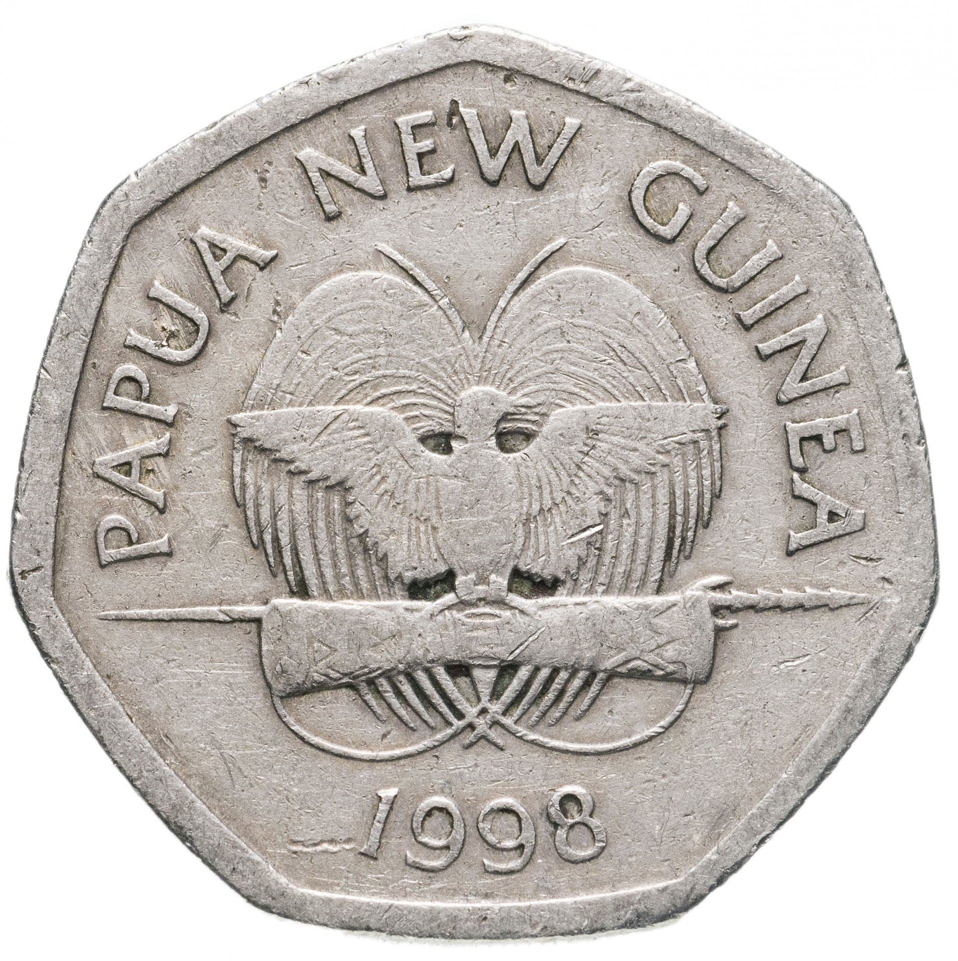 Papua New Guinea | 50 Toea Coin | Paradise Bird | KM:41 | 1998
