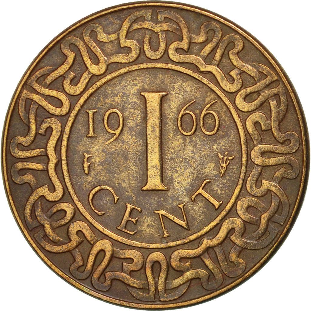 Suriname | 1 Cent Coin | Red Palulu Flower | Wreath | Natives | Km:11 | 1962 - 1972