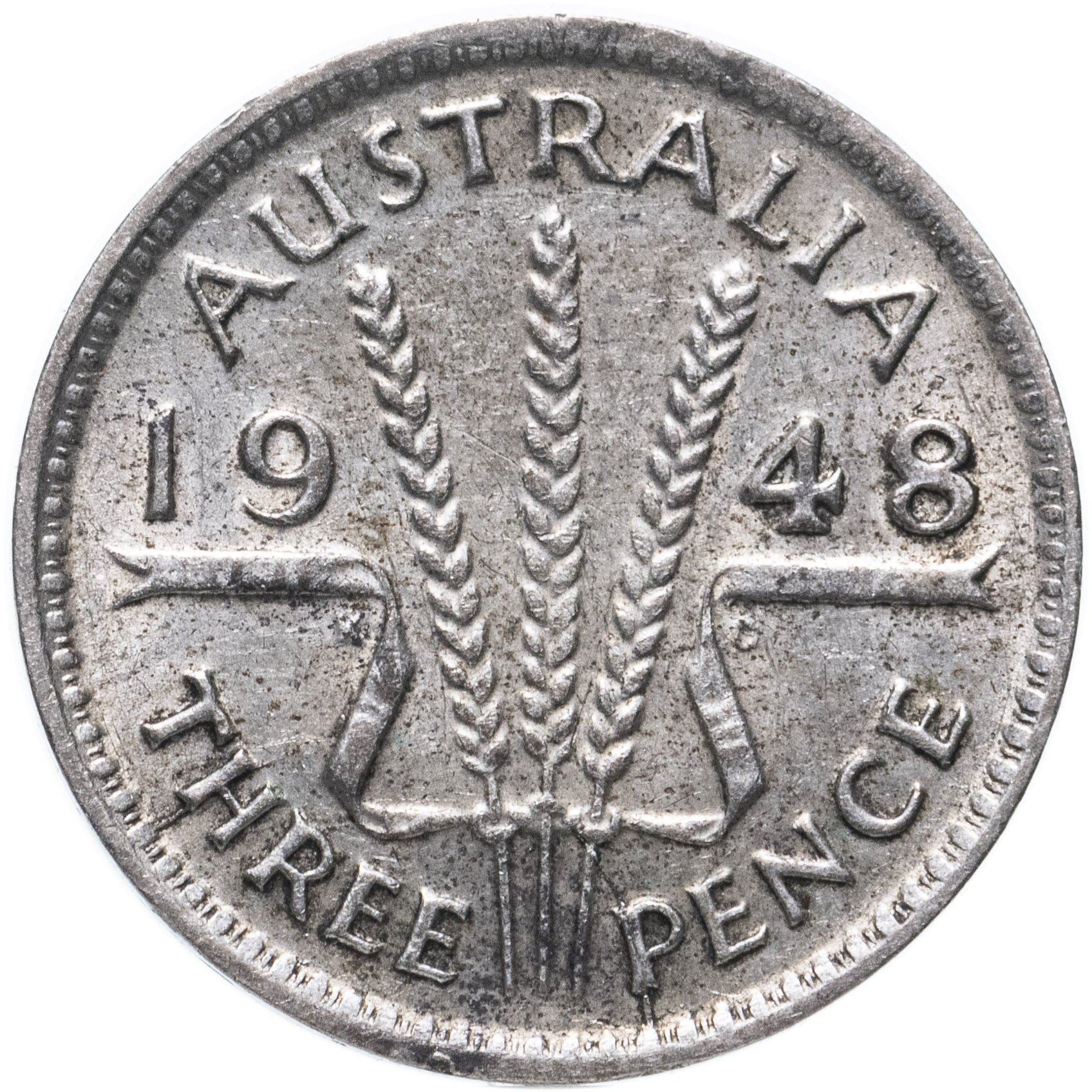 Australia | 3 Pence Coin | Wheat | Km:37A | 1947 - 1948