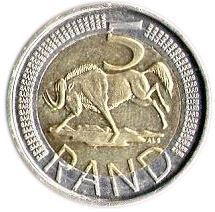 South Africa | 5 Rand Coin | Animals | Wildebeest | Gnu | Km:470 | 2009