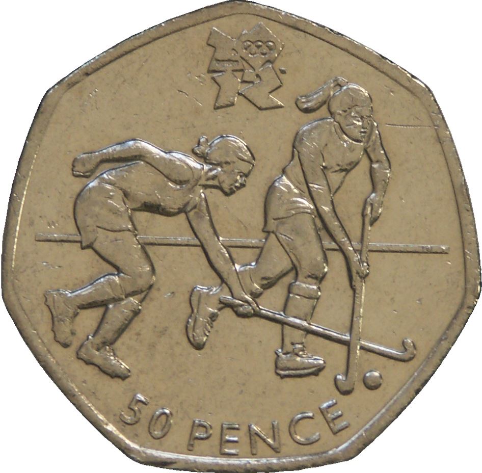 United Kingdom 50 Pence Coin | Elizabeth II 4th portrait | Hockey | 2011