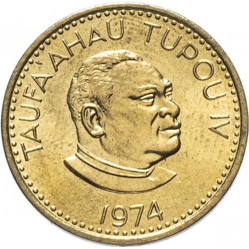Tonga | 1 moneta Seniti | Re Tupou IV | Tartaruga | KM:27a | 1974