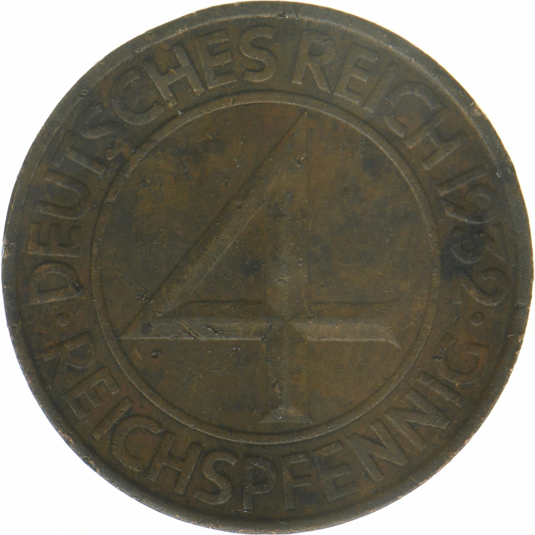 Tyskland | 4 Reichspfennig-mynt | Örn | KM:75 | 1932
