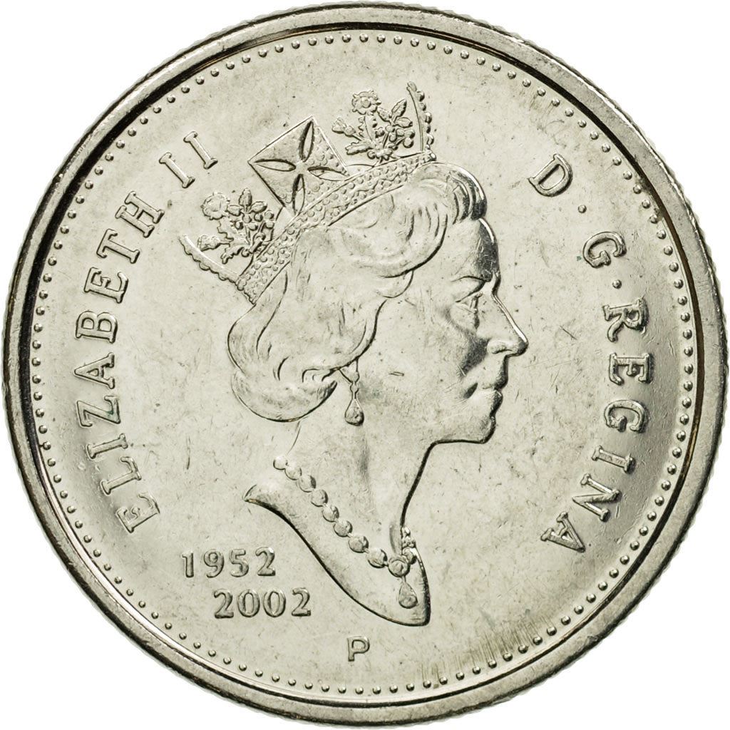 Canada | 25 Cents Coin | Nickel plated steel | Golden Jubilee | KM:448 | 2002