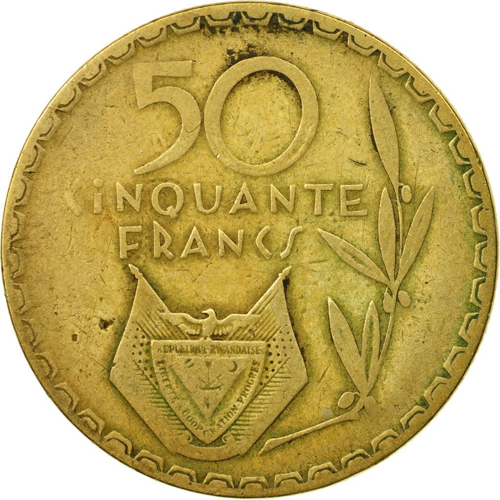 Rwanda | 50 Francs Coin | Tea Plant | Km:16 | 1977