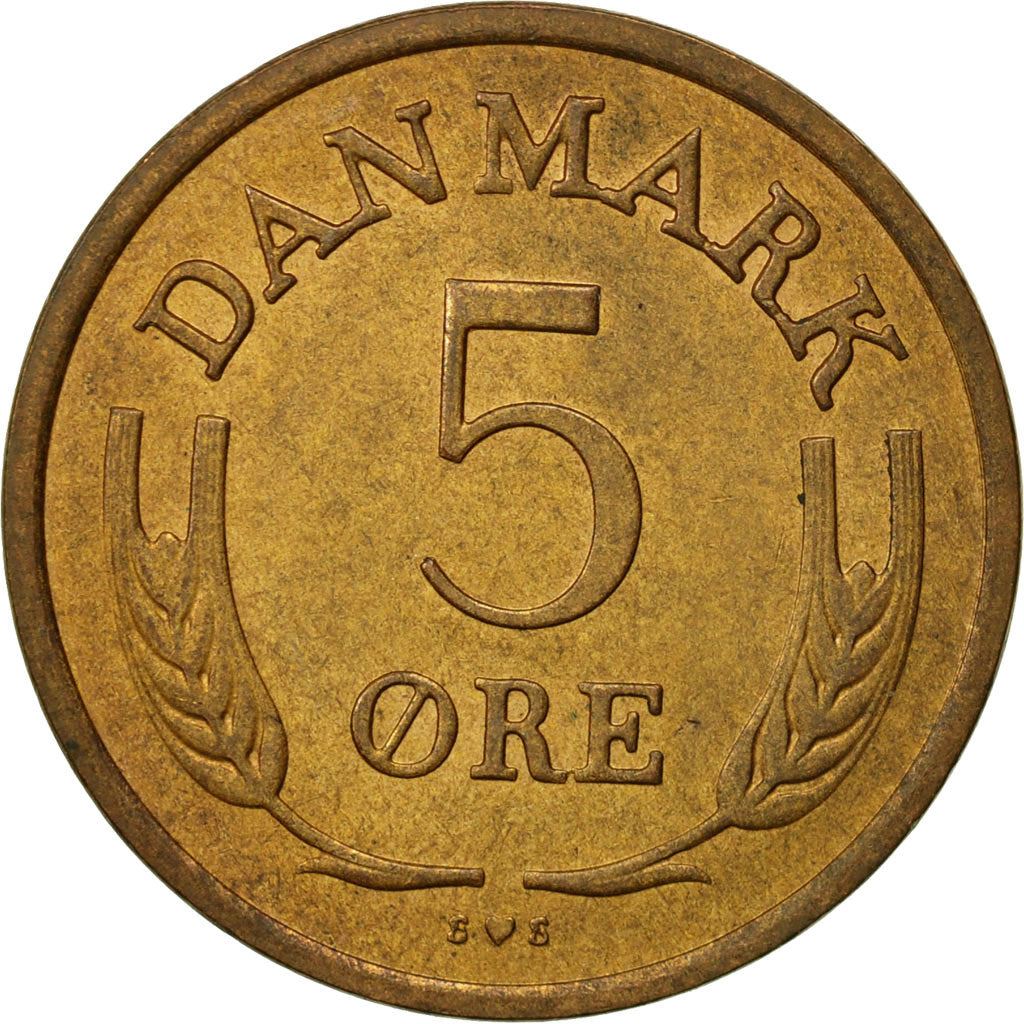 Denmark | 5 Ore Coin | Monogram | Km:848 | 1960 - 1972