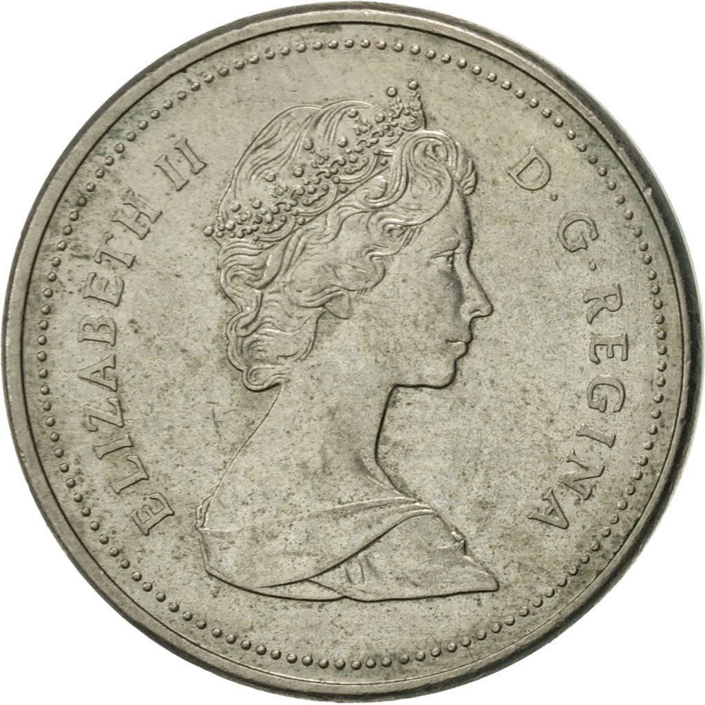 Canada | 5 Cents Coin | Copper-nickel | 2nd portrait; Copper-nickel | KM:60.2a | 1982-1989