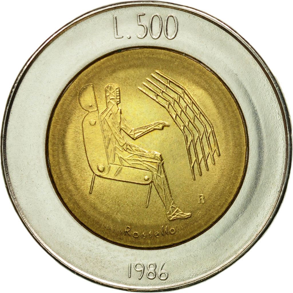 San Marino | 500 Lire Coin | Man with Computer | Km:195 | 1986