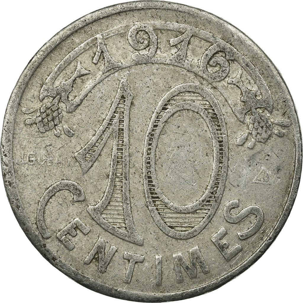 France Marseille | 10 Centimes Coin | Coat of Arms | Aluminium | Élie mon:10.2 | 1916