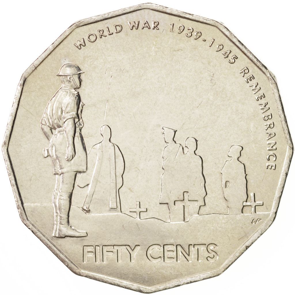 Australia | 50 Cents Coin | End of World War II | Km:746 | 2005