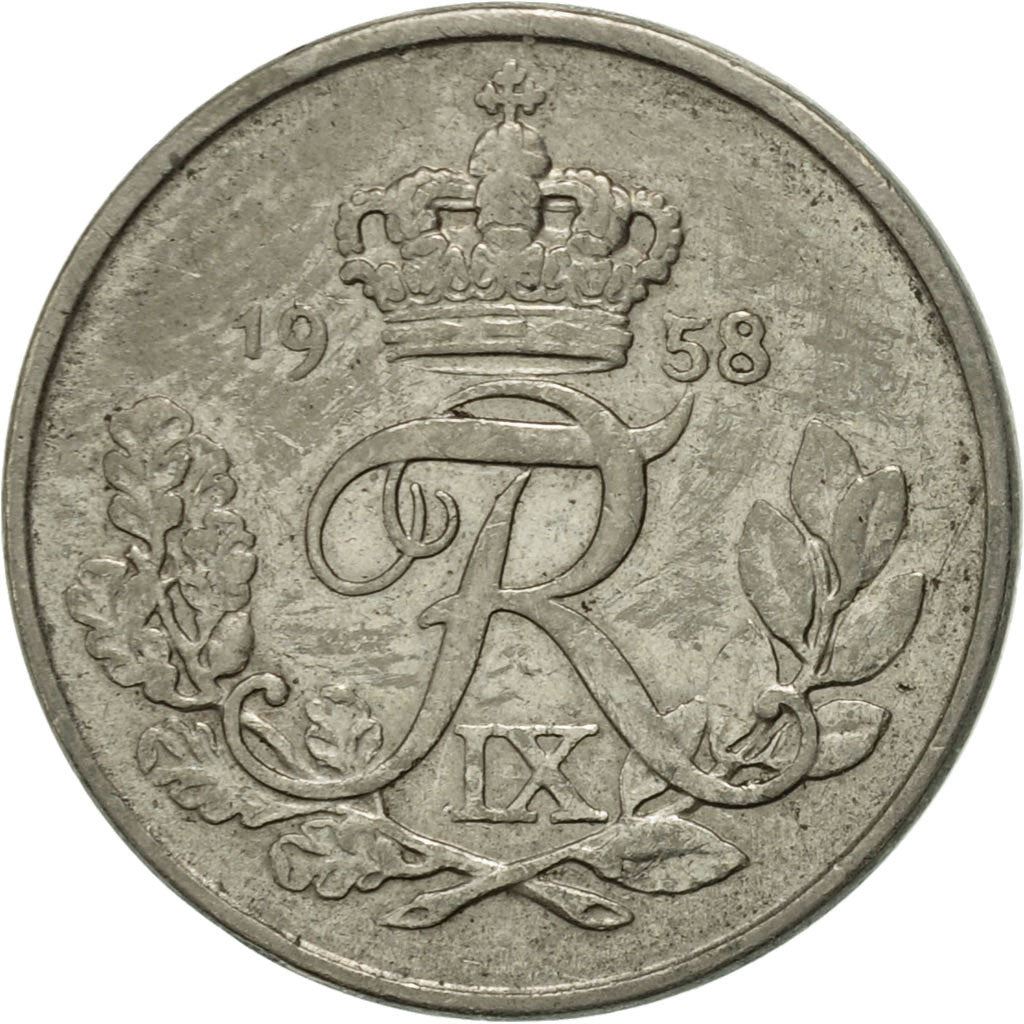 Denmark | 10 Ore Coin | Monogram | Km:841 | 1948 - 1960
