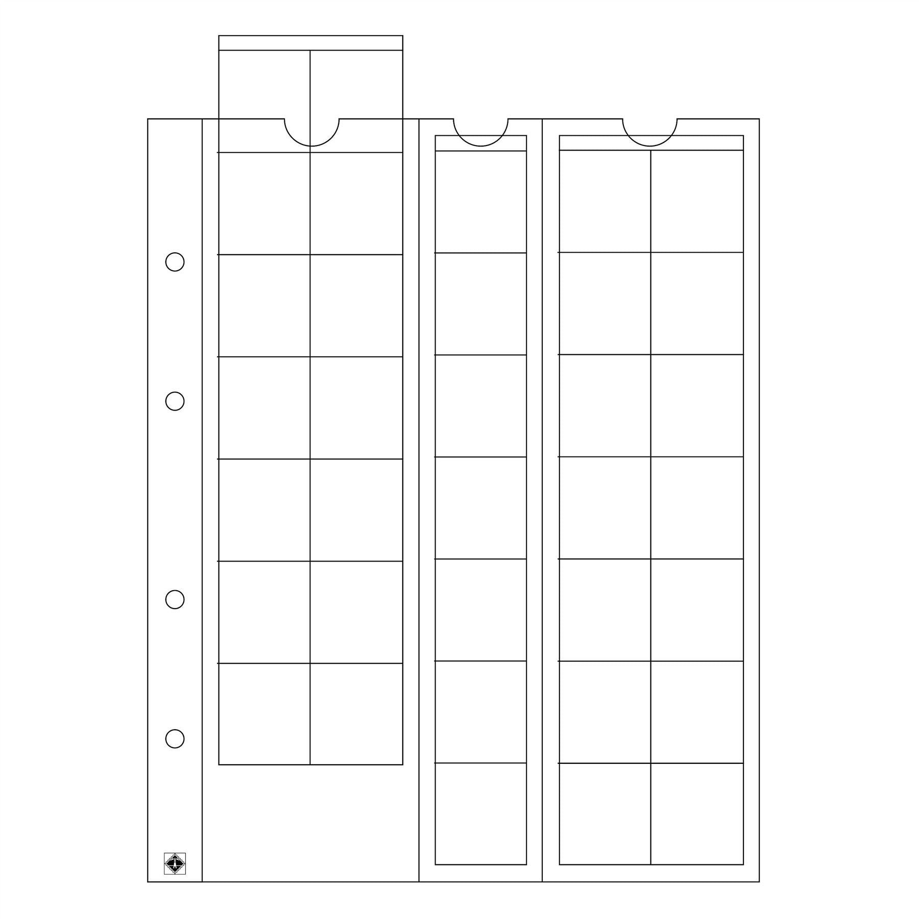 OPTIMA Coin Sheets for Ring Binders | Packs of 5 | Different Pocket Configurations