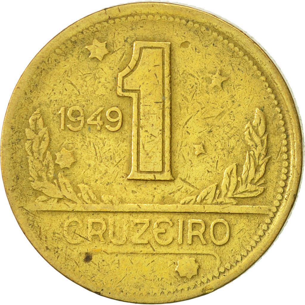 Brazil | 1 Cruzeiro Coin | Map of Brazil | Km:558 | 1942 - 1956