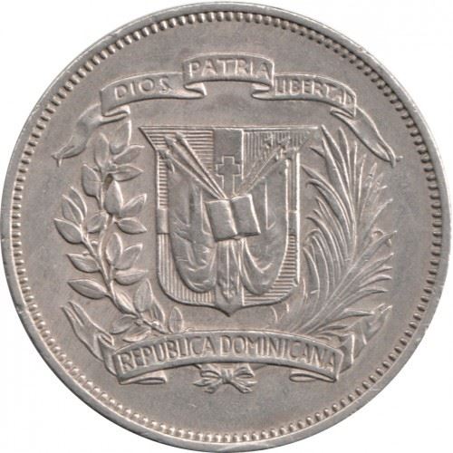 Dominican Republic | 25 Centavos Coin | Indian | Liberty | Km:20A.1 | 1967 - 1972
