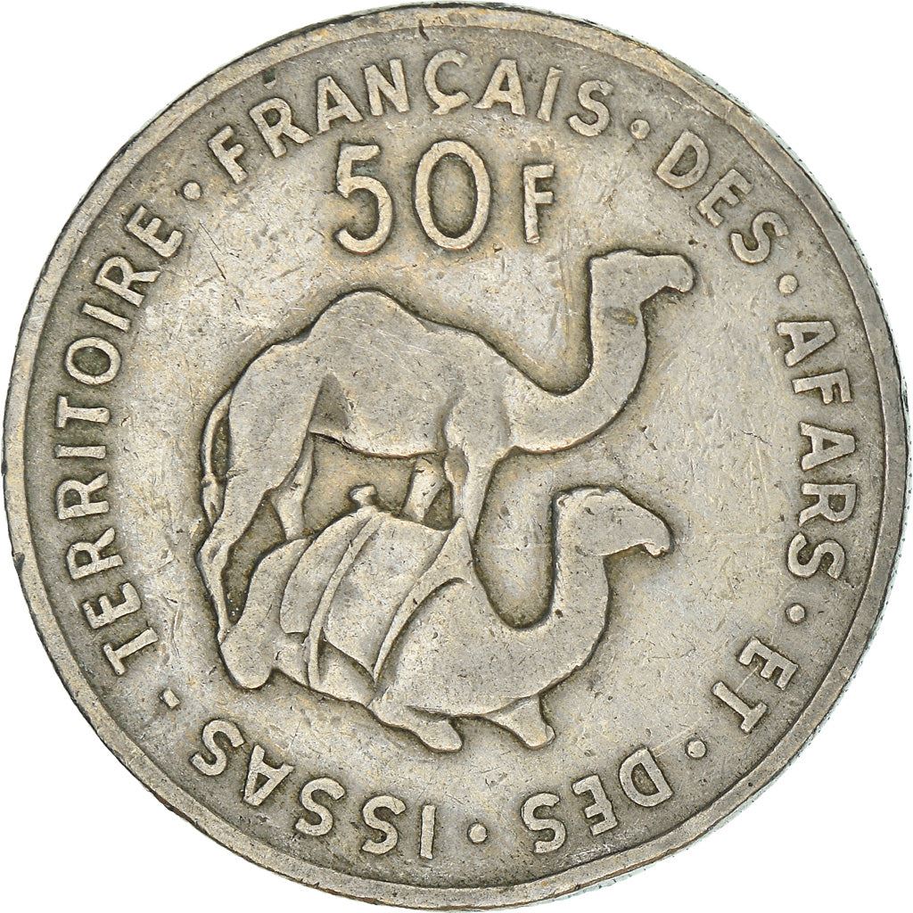 Afars and Issas | 50 Francs Coin | Marianne | Dromedary Camels | Km:18 | 1970 - 1975