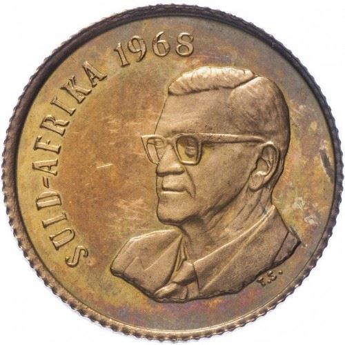 عملة سنتان جنوب أفريقيا | نقش الأفريكانية - SUID-AFRIKA | KM75.2 | 1968