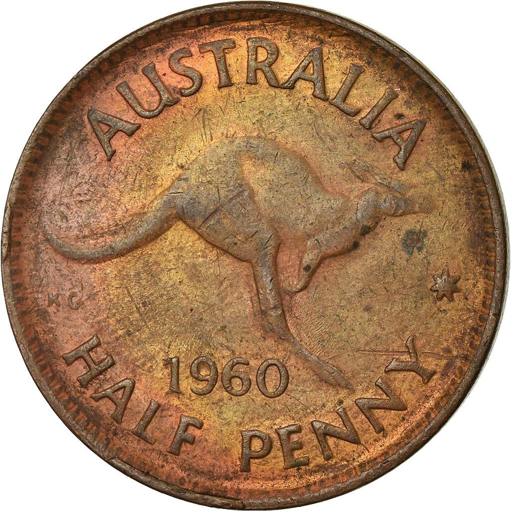 Australia | 1/2 Penny Coin | Kangaroo | Km:61 | 1959 - 1964