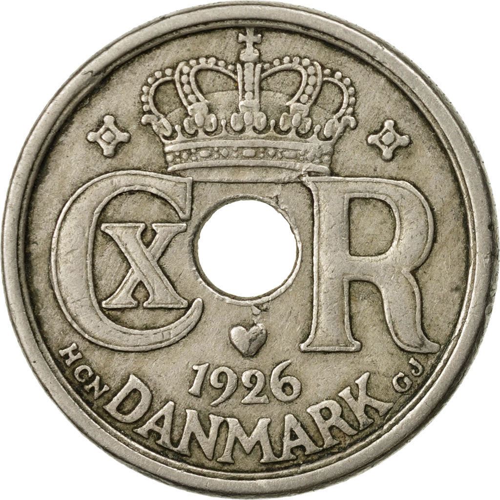 Denmark | 25 Ore Coin | Monogram | Km:823 | 1924 - 1947