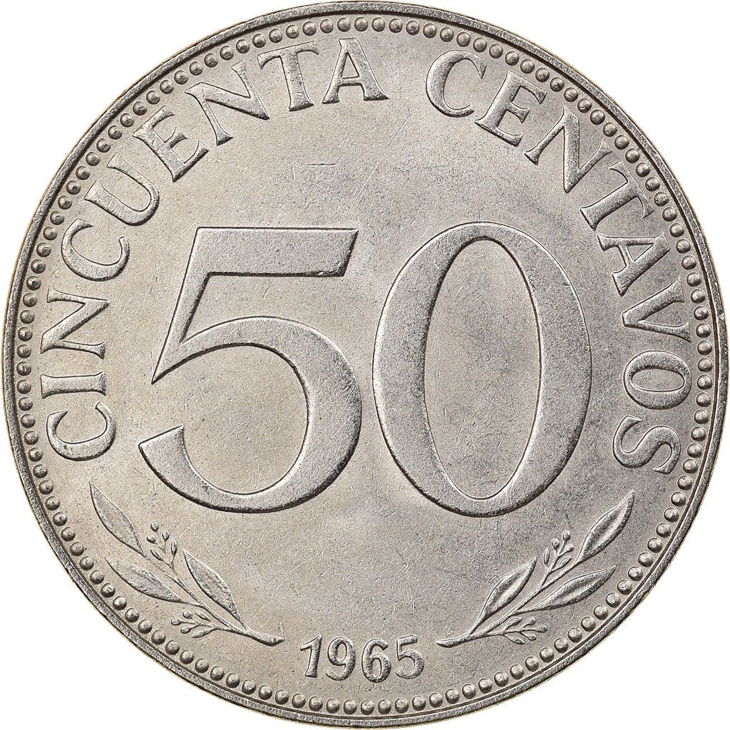 Bolivia | 50 Centavos | Nickel clad steel | Coat of Arms | KM:190 | 1965-1980