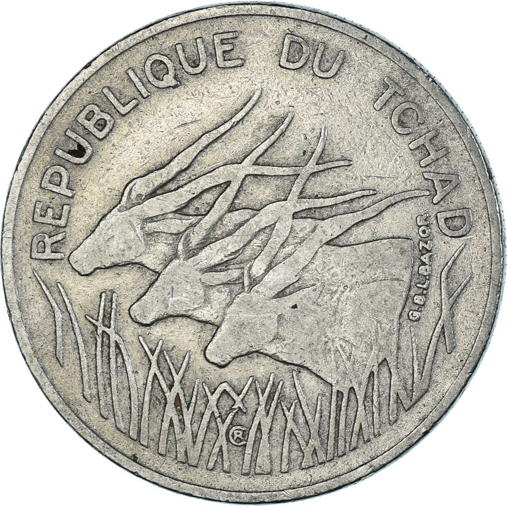 Chad | 100 Francs Coin | Giant Eland | Km:3 | 1975 - 1991