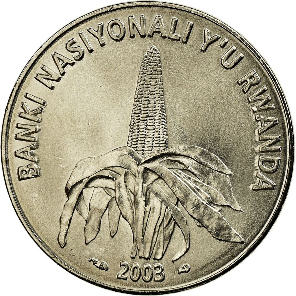 Rwanda | 50 Amafaranga Coin | Maize | Km:26 | 2003