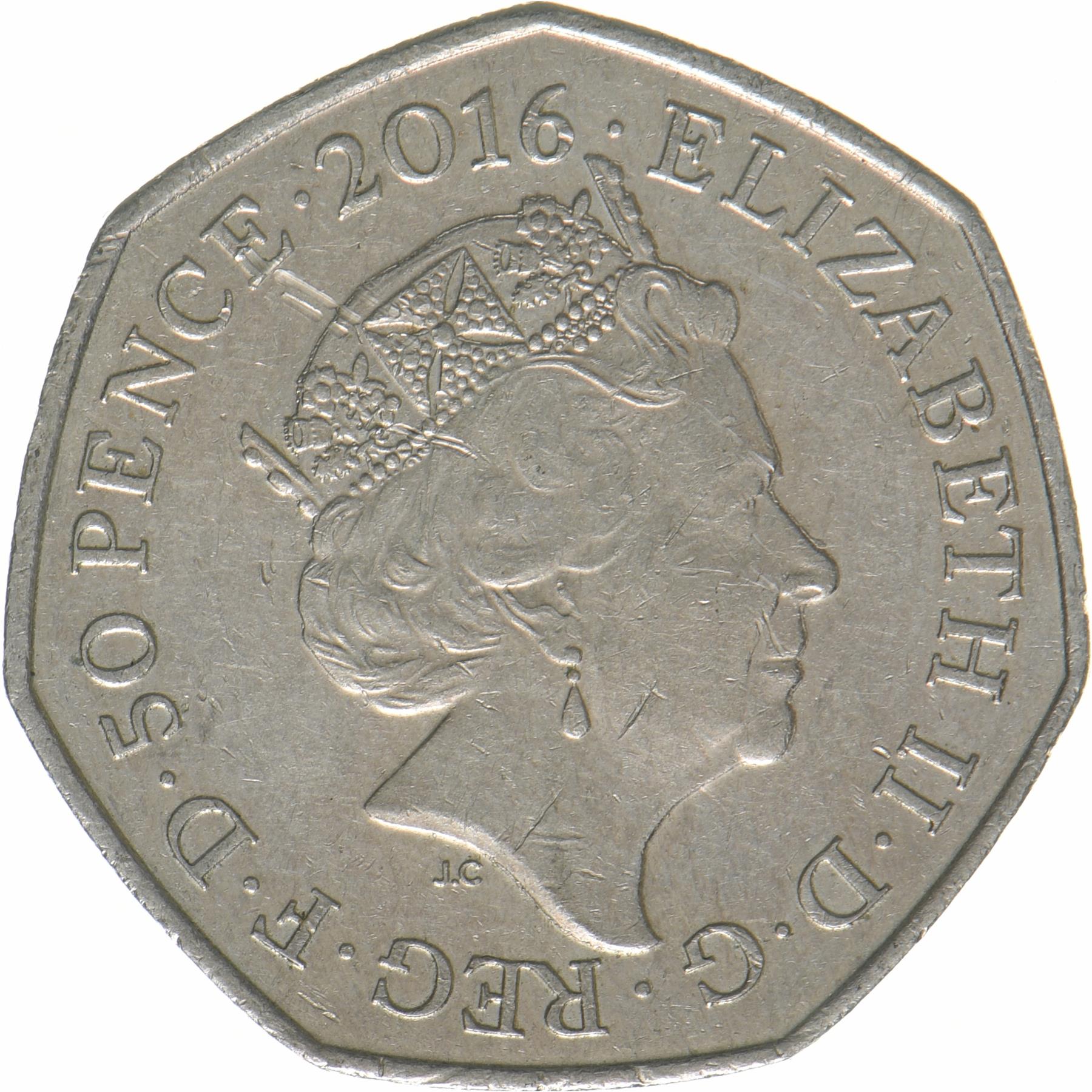 United Kingdom | 50 Pence Coin | Peter Rabbit | KM:1371 | 2016