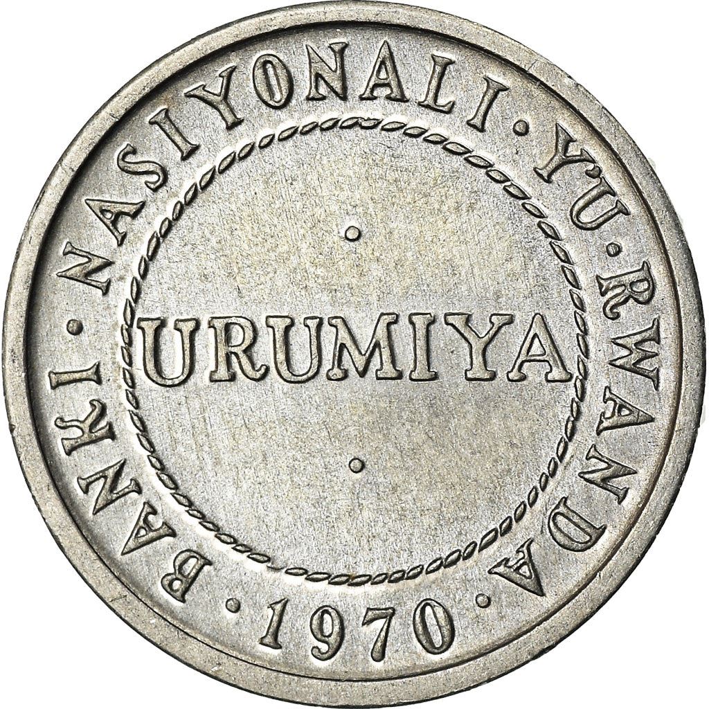 Rwanda | 1/2 Franc Coin | Stylized Plants | Km:9 | 1970