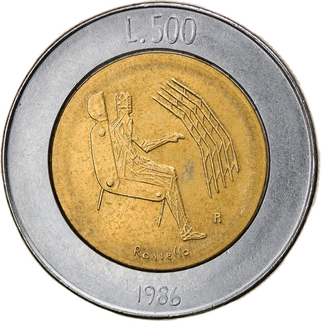 San Marino | 500 Lire Coin | Man with Computer | Km:195 | 1986