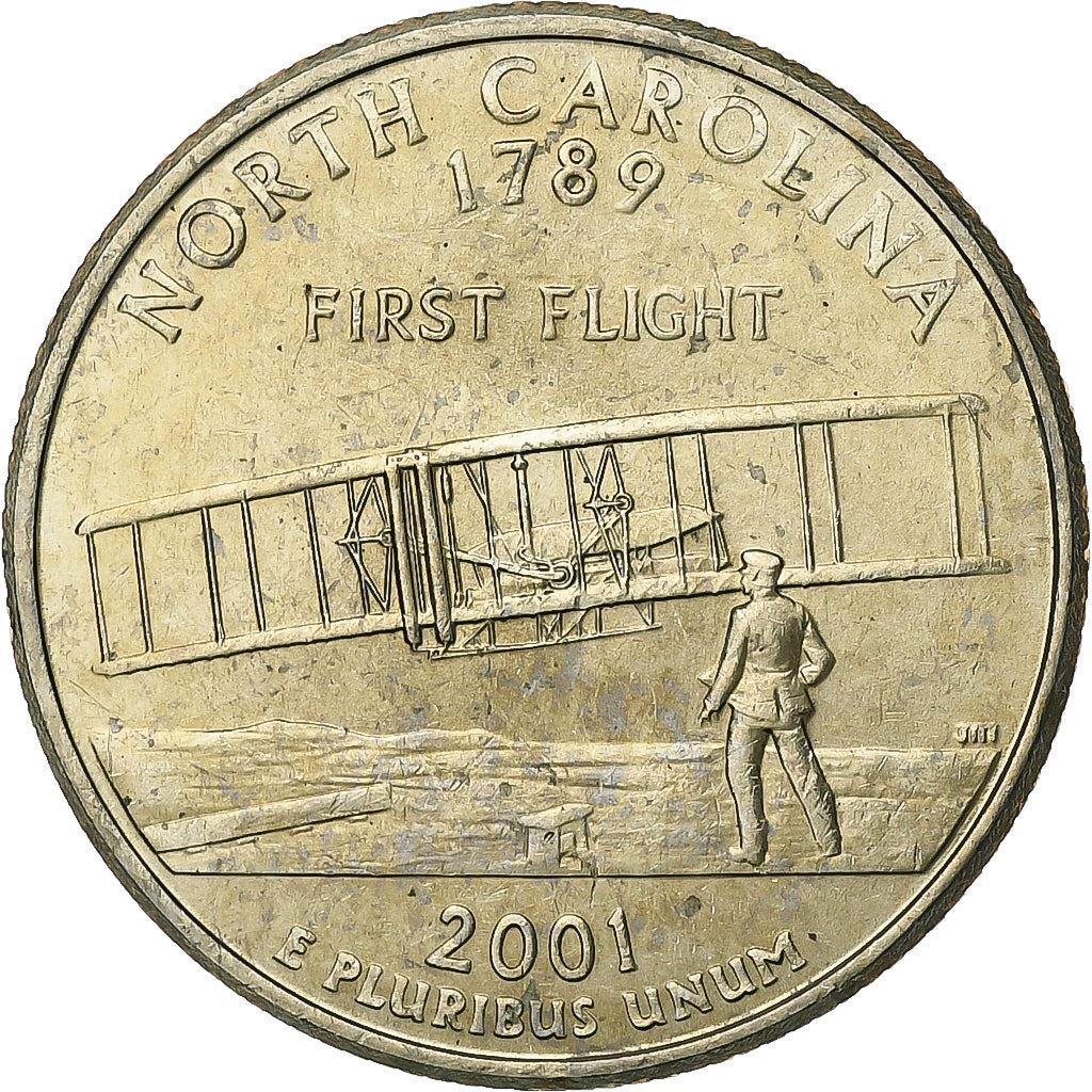 United States | 1/4 Dollar Coin | North Carolina | Km:319 | 2001