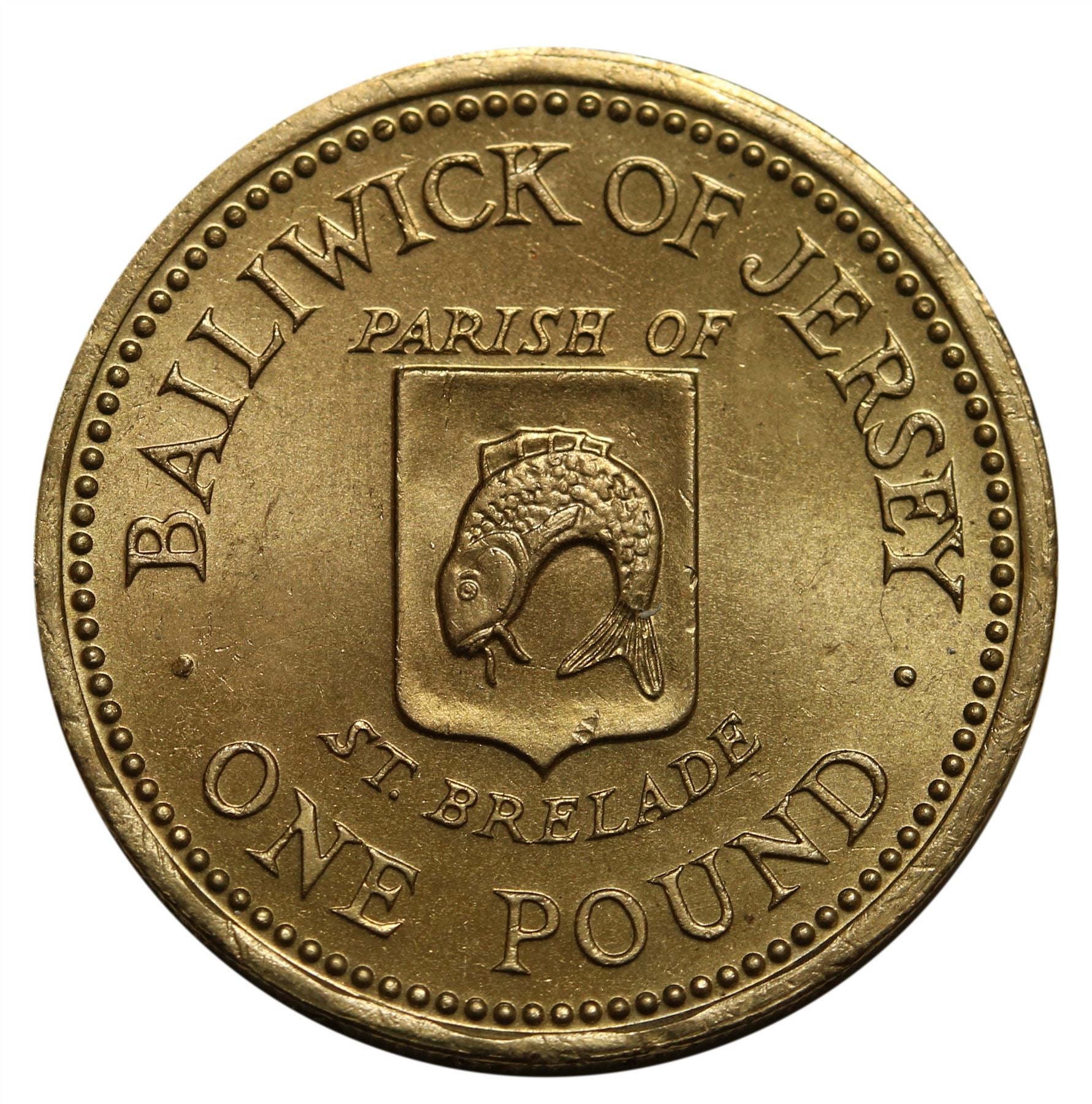 Jersey Coin Islander 1 Pound Coin | Queen Elizabeth II | St Brelade Arms | KM61 | 1984