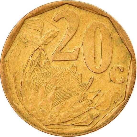 South Africa | 20 Cents Coin | Tswana Legend - AFERIKA BORWA | KM225 | 2000 - 2001