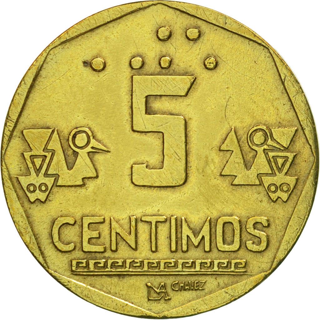 Peru | 5 Centimos Coin | Braille | Km:304.1-3 | 1991 - 2000