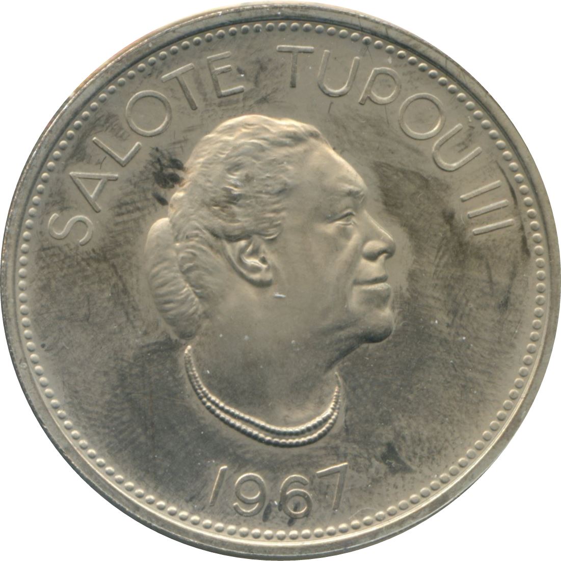 Tonga | 50 Seniti Munt | Koningin Tupou III | Ster | Km:9 | 1967