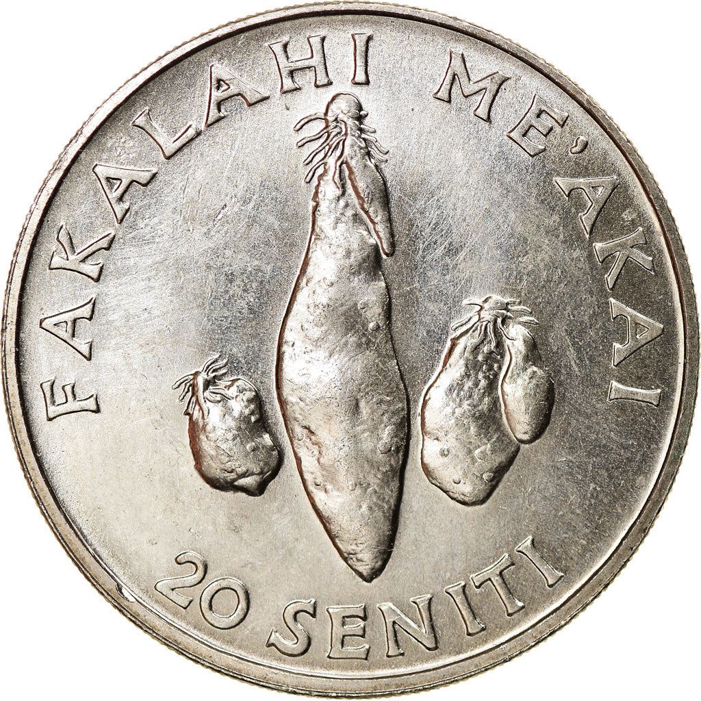 Tonga | Moneta da 20 Seniti | Re Tupou IV | Yam | FAO | Km:70 | 1981 - 1996