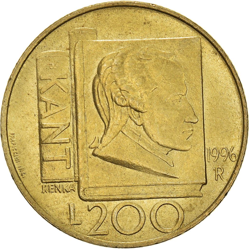 San Marino | 200 Lire Coin | Immanuel Kant | Km:356 | 1996