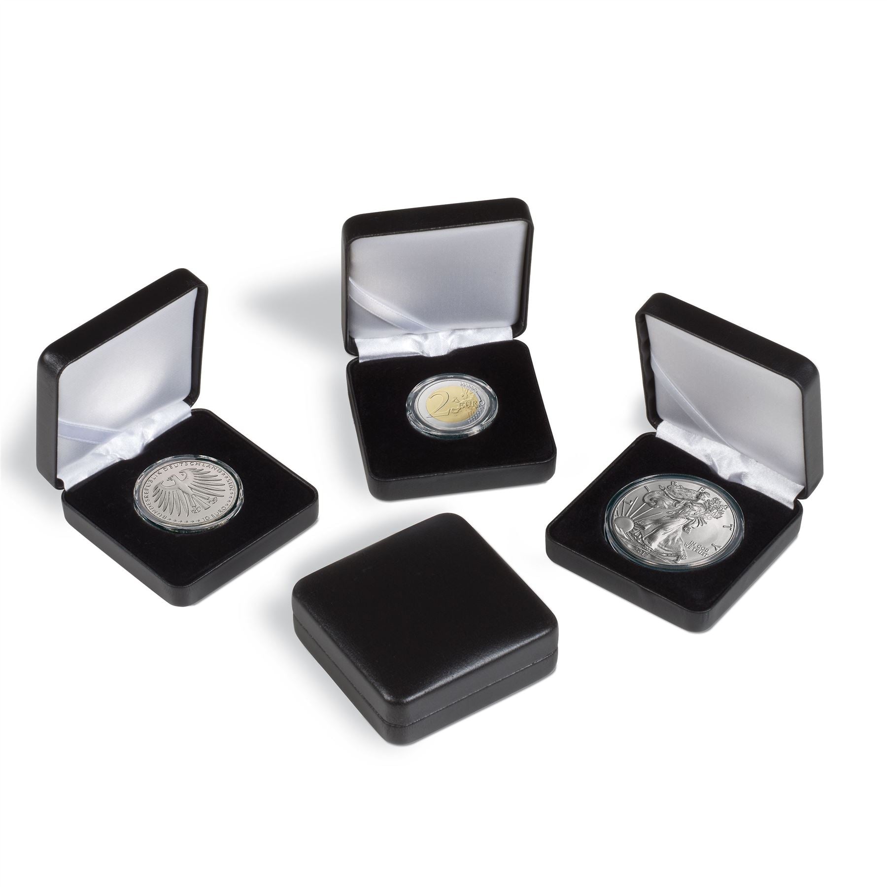 NOBILE Single Coin Box | Box for Presenting Coins in Round GRIPS Capsules | Different Compartment Sizes