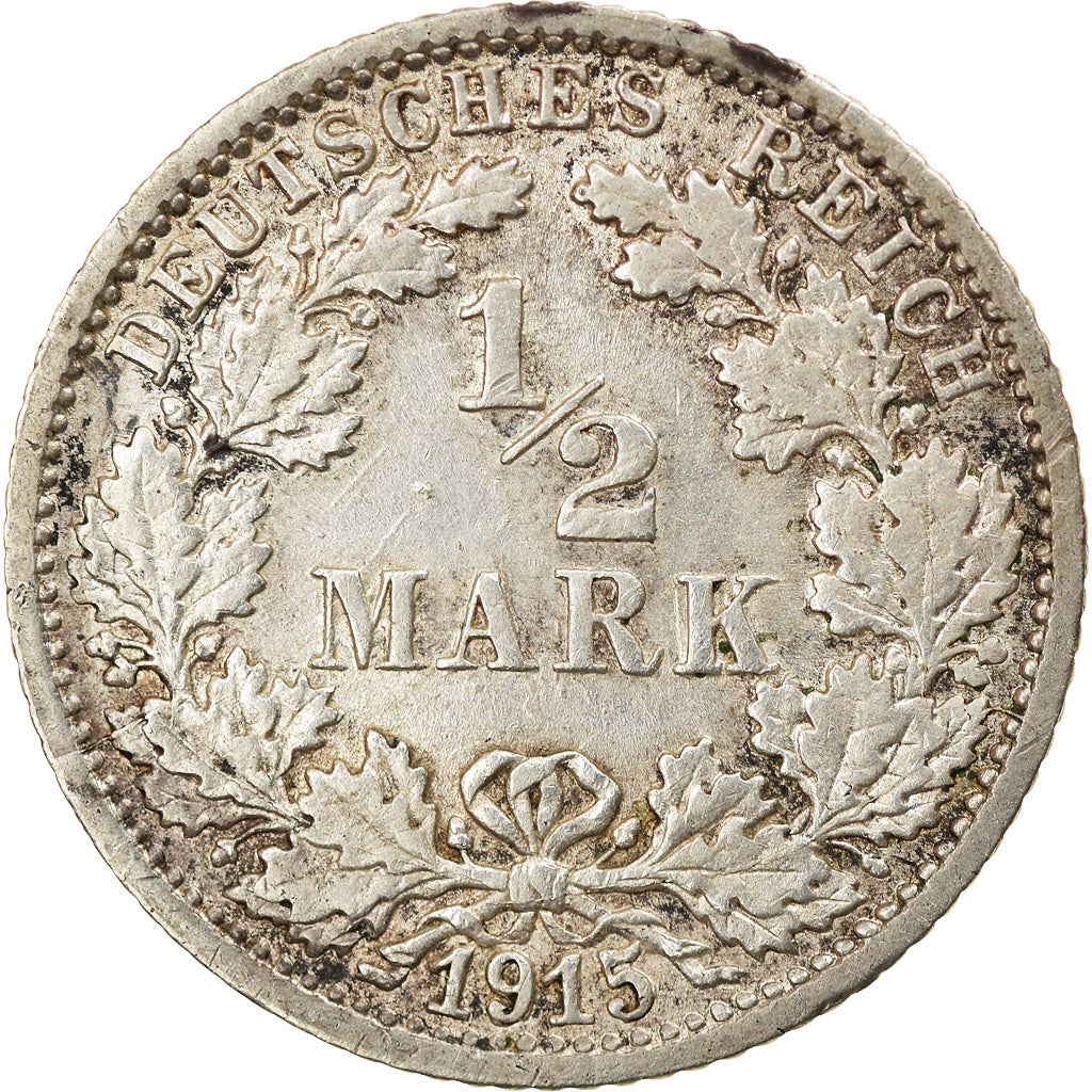 German Empire 1/2 Mark Coin | Deutsches Reich | Wilhelm II | Type 2 | KM17 | 1905 - 1919