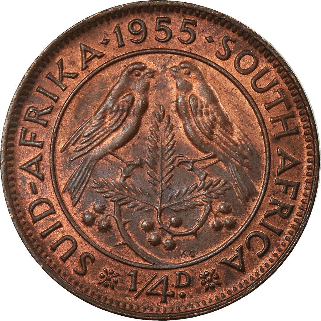 South Africa 1/4 Penny Coin | Elizabeth II 1st portrait | KM44 | 1953 - 1960