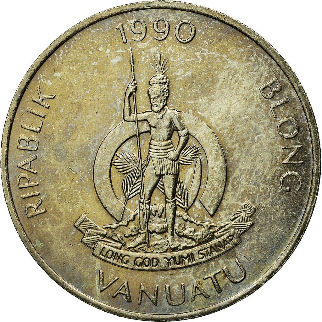 Vanuatu | 50 Vatu Coin | Melanesian Warrior | Yam | Km:8 | 1983 - 2009