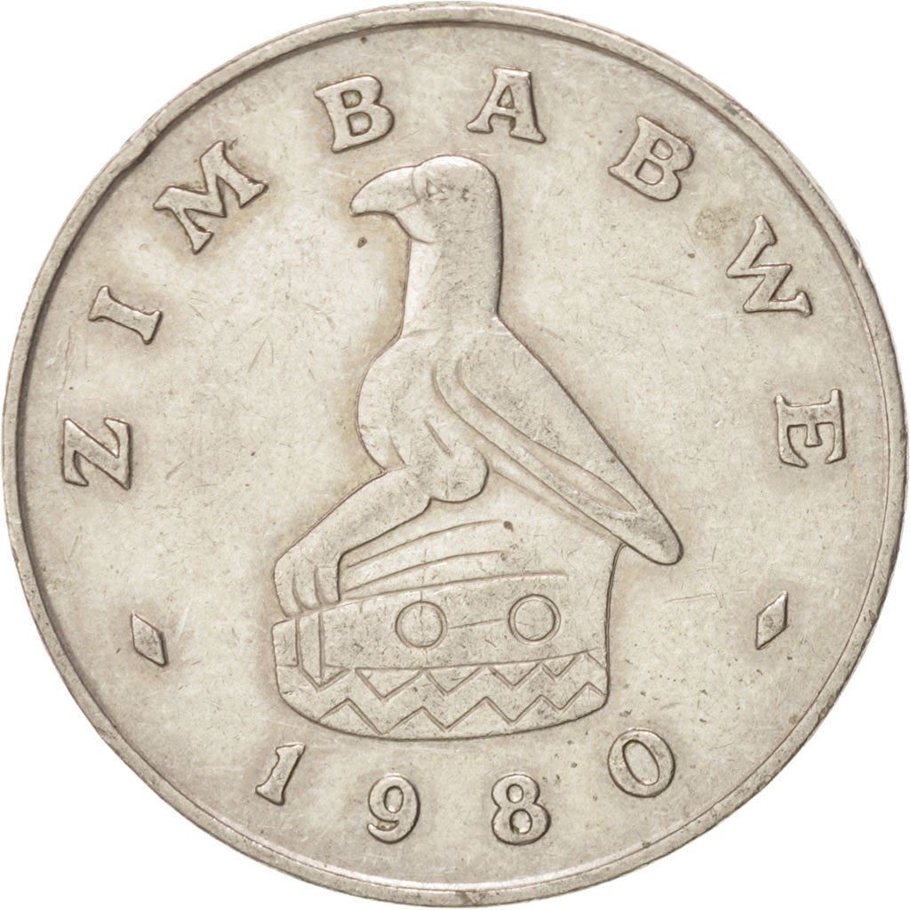 Zimbabwe | 50 Cents Coin | Radiant sun rising | Km:5 | 1980 - 1997