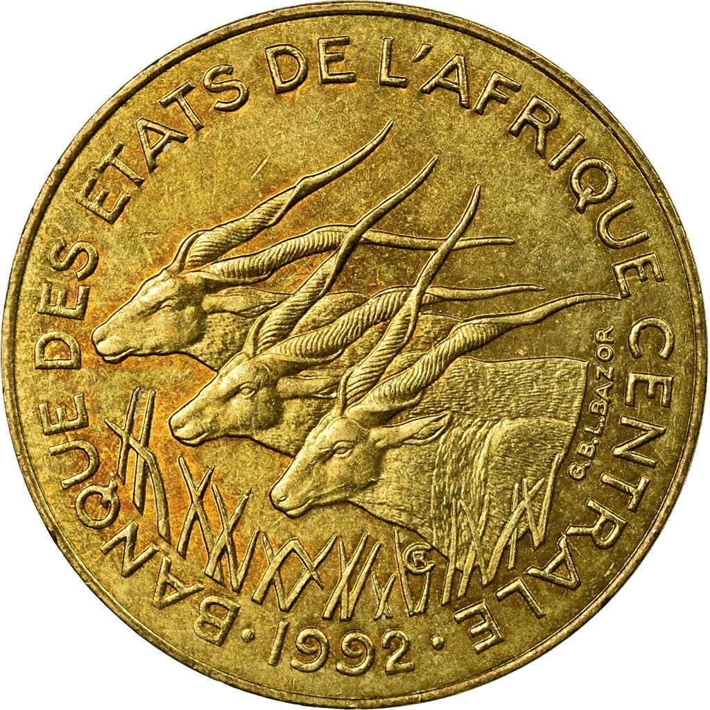 Central African States | 10 Francs Cfa Coin | Antelope | Crops | Km:9 | 1974 - 2003