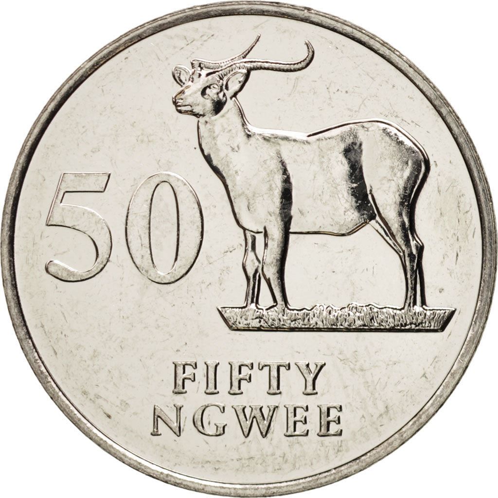 Zambia | 50 Ngwee Coin | Kafue Lechwe | Km:30 | 1992