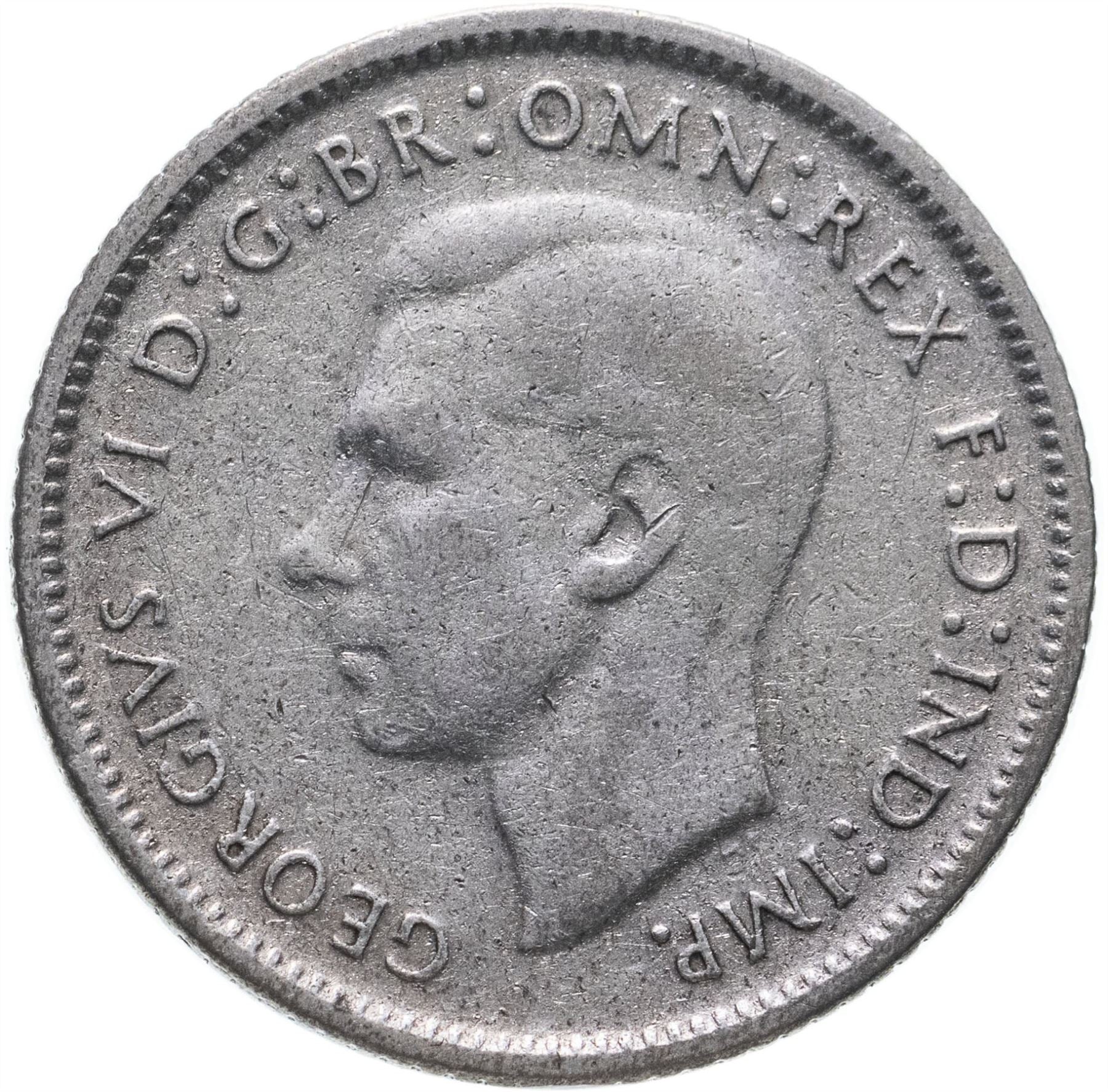 Australia | 6 Pence Coin | George VI | Km:38A | 1946 - 1948