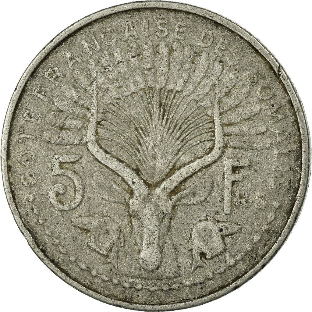 French Somaliland | 5 Francs Coin | Marianne | Waterbuck | Km:10 | 1959 - 1965